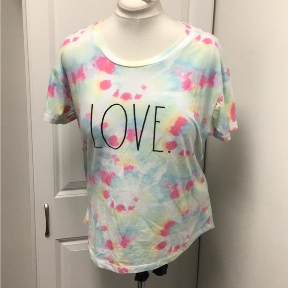 Rae Dunn Women’s Short Sleeve Crewneck “LOVE.” Tee Shirt, Tie Dye, size XL - Picture 9 of 12
